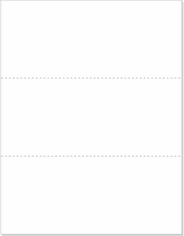 50-Sheet Pack Of 110lb White Cardstock Thick Perforated Paper, 8.5x11 With 3 Per Page - 3.66x8.5 - Blank Heavy Weight Cover Card Stock - 50 Sheets With 150 Cards (3up - 3.66x8.5)