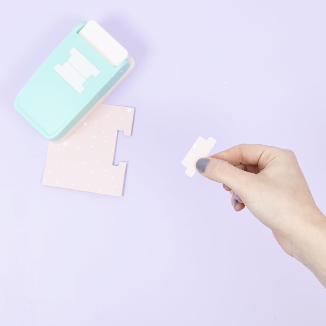 Craftelier - Multimaterial Tab Shaped Punch for Creating Custom Tabs on Craft Projects | Suitable for Many Materials | Tab Size 4 x 1.5 cm (1.57β x 0.39β) | Turquoise Color