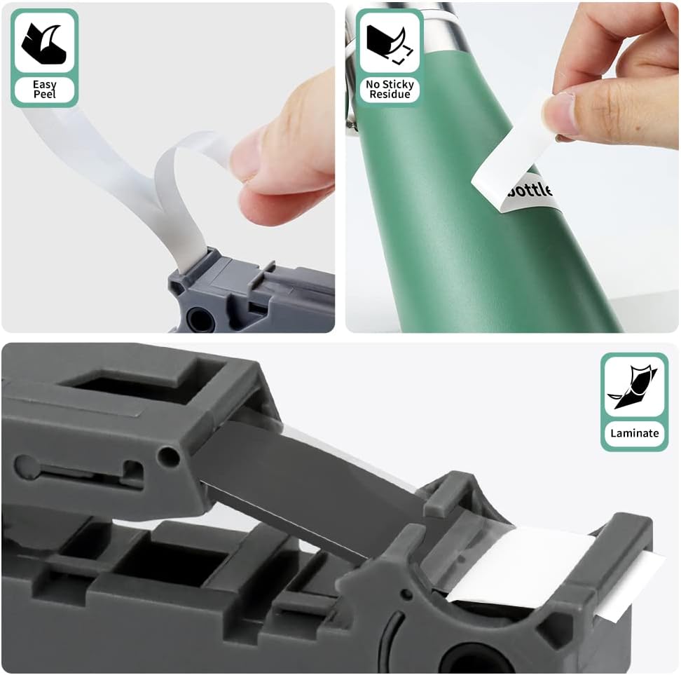 6-Pack 6mm 0.23" Laminated Tape Compatible for Brother P Touch Label Tape 6mm Tze211 Tze111 Tze411 Tze511 Tze611 Tze711 1/4" Tze Tz 0.23" Label for PTD220 PTH100 PTH110 PTD202 PTD210