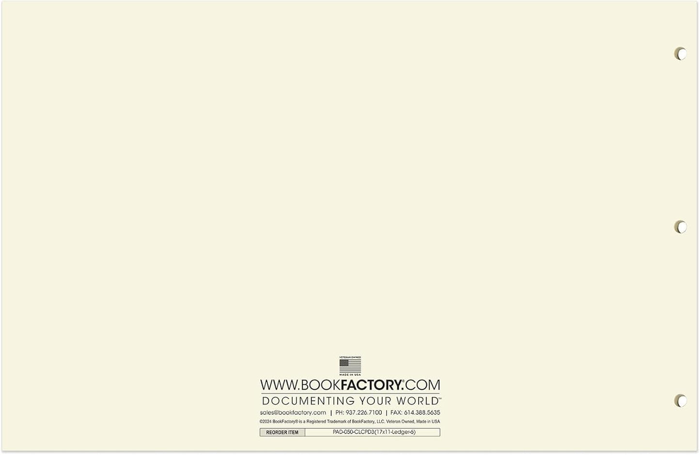 BookFactory Ledger Pad/Large 6 Column Accounting Ledger Columnar (Six Columns) Pads - 17'' x 11'', 50 Pages, Notepad Landscape Format (PAD-050-CLCPD3(17x11-Ledger-6)-AX)