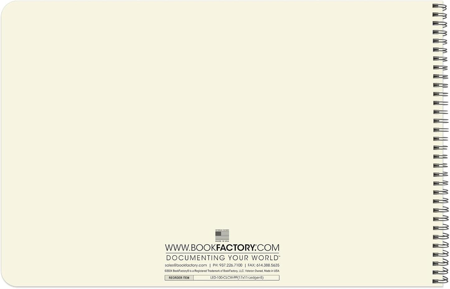 BookFactory Accounting Ledger Notebook/Large 5 Column Accounting Ledger Columnar (Five Columns) Log Book - 17'' x 11'', 100 Pages, Wire-O Landscape Format (LED-100-CLCW-PP(17x11-Ledger-5)-AX)