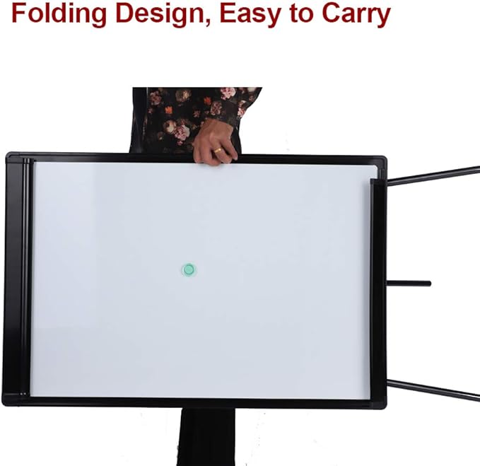Dry Erase Easel 36" x 24", Height Adjustable Magnetic White Easel Board with Tripod Stand, Office Presentation Board with 25 Sheets Flipchart Pad, Magnets & Eraser, Black