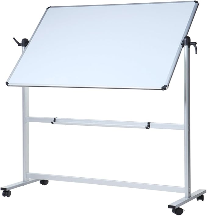 VIZ-PRO Double-Sided Magnetic Mobile Whiteboard, 96 x 48 Inches, Rolling Dry Erase Board Easel Stand on Wheels with Aluminium Frame for School Office Home 8' x 4'