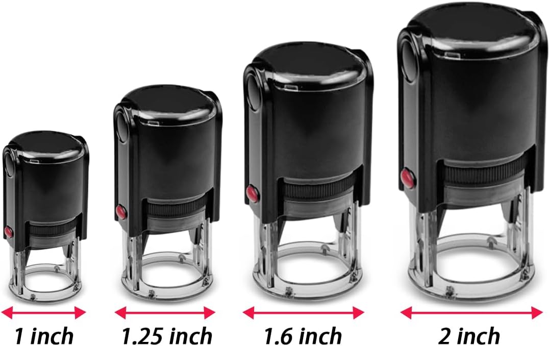 Custom Logo Stamp Personalized Image Self Inking Stamper Customized Business Logo Text Stamps-4 Different Sizes-5 Ink Color Options
