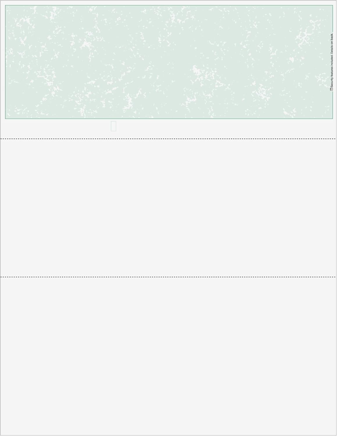 Classic Laser Top Business Check, Blank Computer Top Check Paper with Green Marble Background 500/Pk.