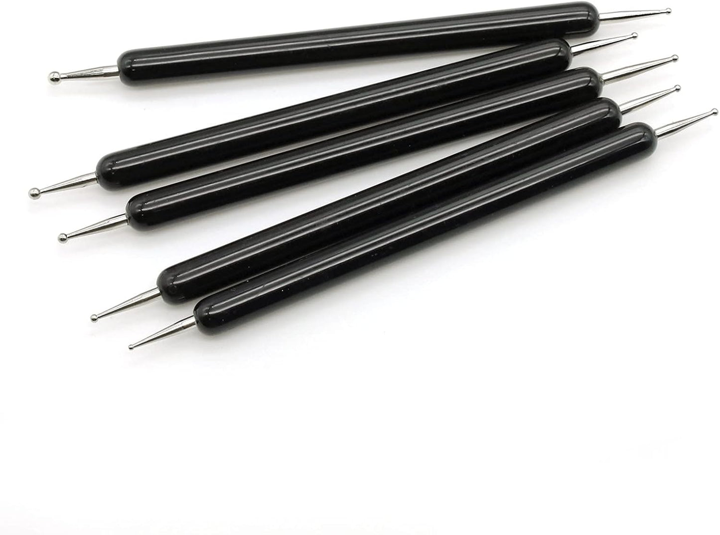 4 Set Embossing Stylus Double End Tracing Dotting Tool, 20 Pcs Ball Embossing Stylus Double End Tracing Dotting Tool for Pottery Clay Craft, Embossing Art (Black)