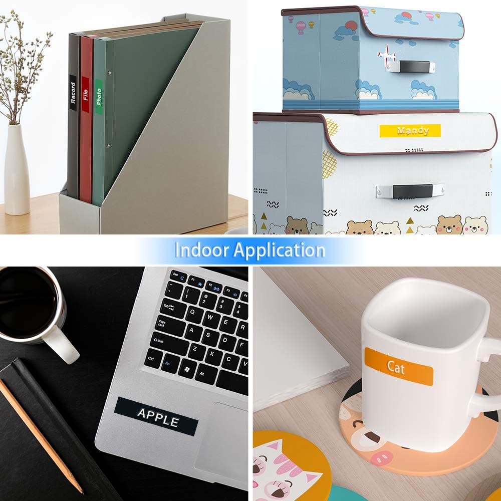 Pristar Replacement 3D Plastic 9mm Embossing Tapes 3/8'' x 9.8' Compatible for Dymo Embossing Label Maker Organizer Xpress 12965, Xpress Pro 12966, Office Mate II 154000, White Print on Black, 10-Pack