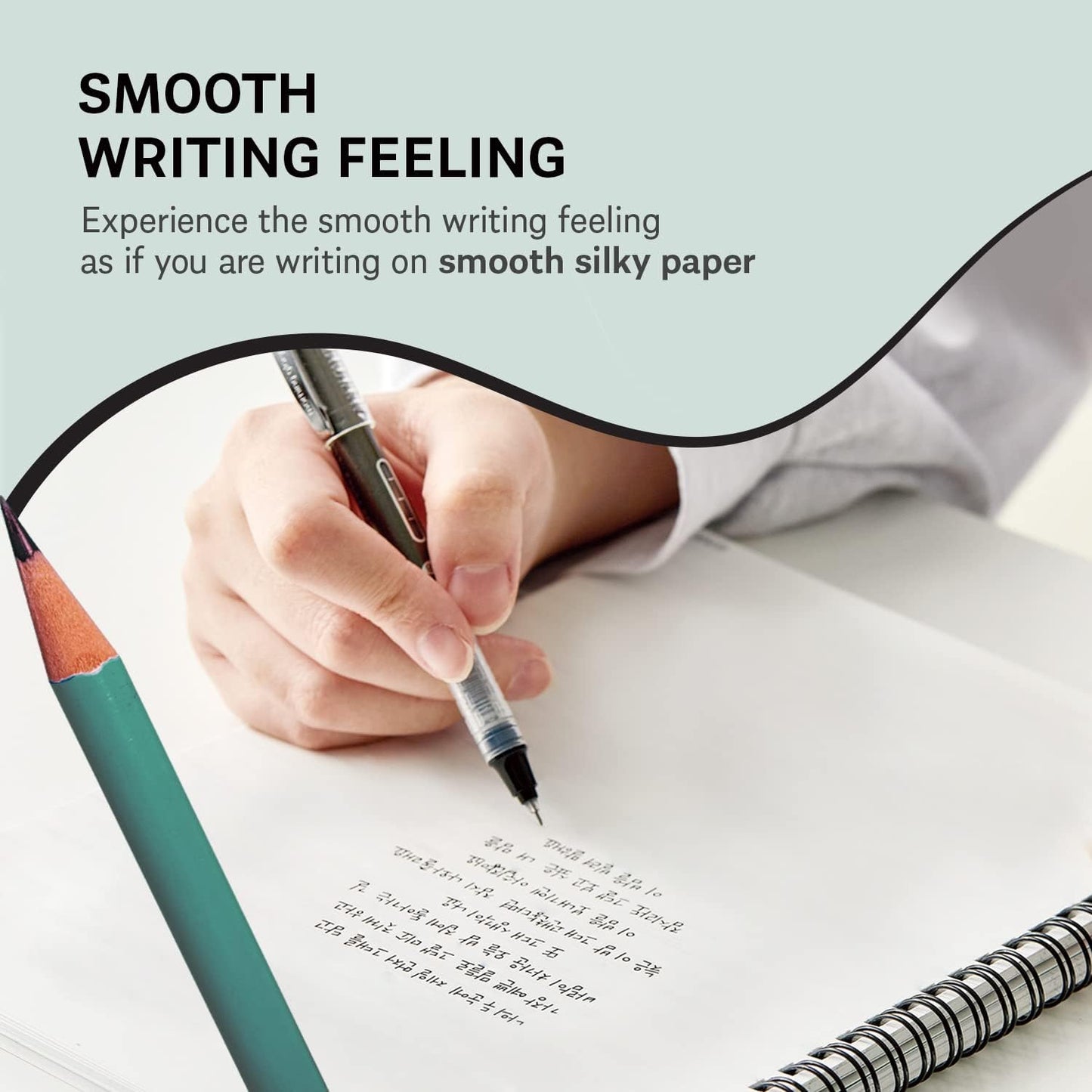 GAK. Stone Paper Notebook | No Lines Spiral Notebook Waterproof Sheet Aesthetic Journal for Note Taking | Notebooks for Work & Aesthetic School Supplies | Large Size, Green (7.2”x10.1”, 50 sheets)