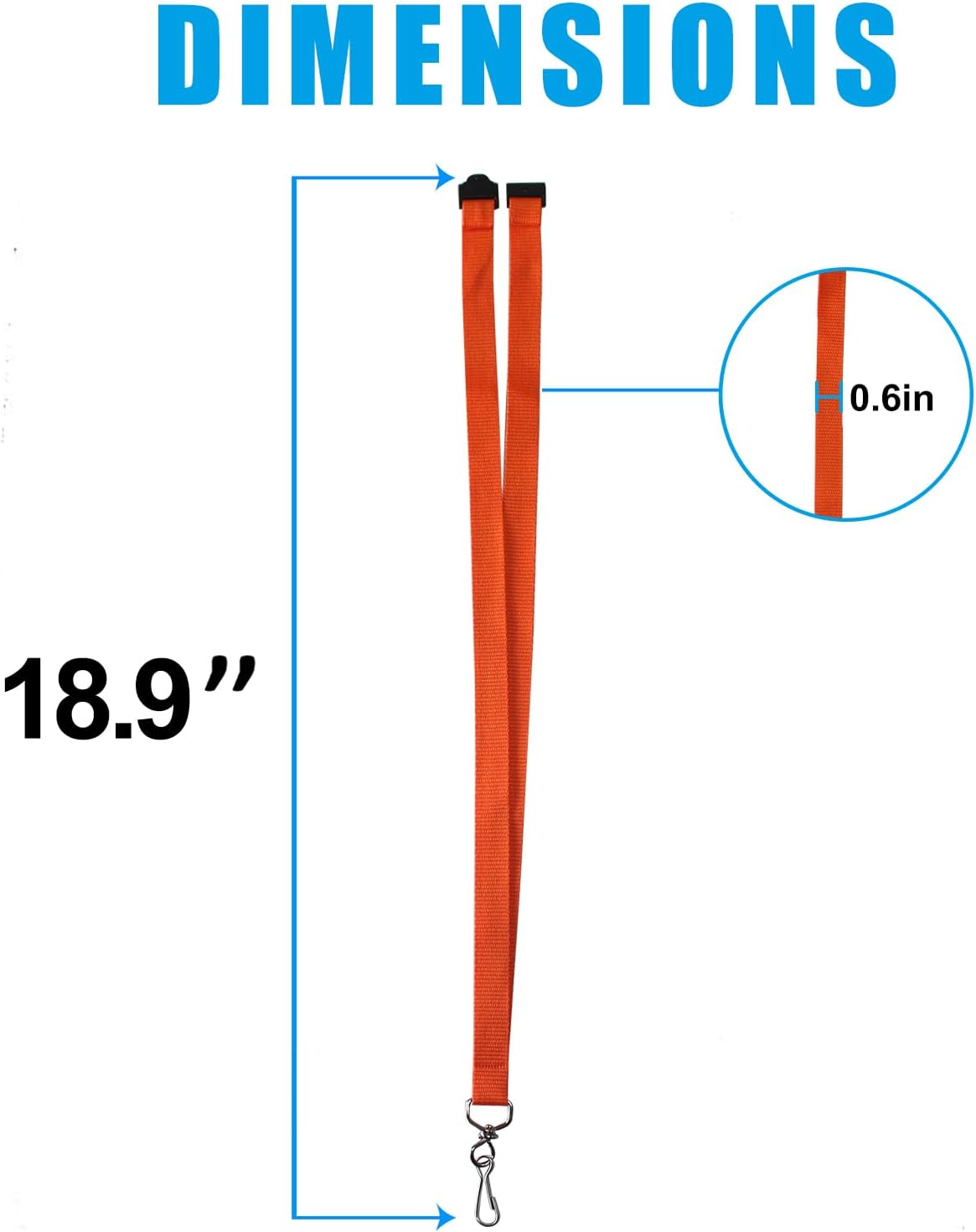 66 Pcs Breakaway Lanyards with Swivel J Hook Premium Bulk Flat Safety Lanyards for ID Badges, Schools, Students, Coaches, Festivals, Volunteers and Team Activities (Orange)