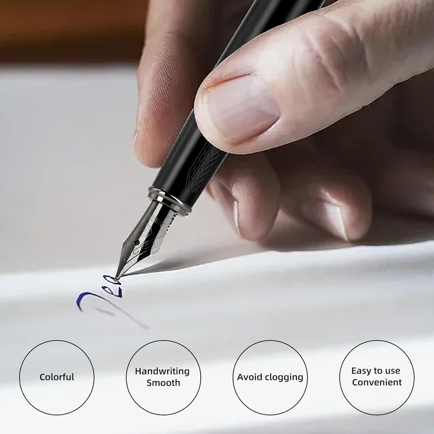 Blue Ink Cartridge for Fountain Pen Ink Cartridge Refillable Business Writing Pens Disposable Ink Pen Refills 3.4 mm Bore Diamete Set of 60 Refill