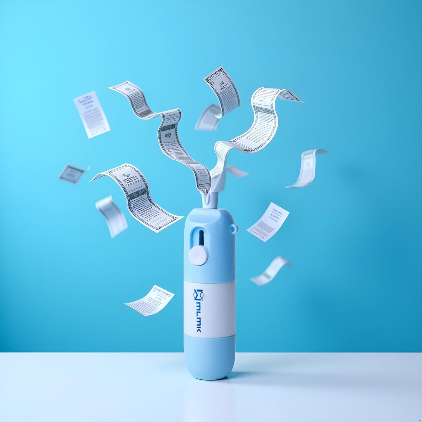 Blue Thermal Paper Correction Fluid with Unboxing Knife,Portable Information Anti-Leakage Protection Correction Fluid,2 in 1 Privacy Protection Artifact for Package Labels Bills