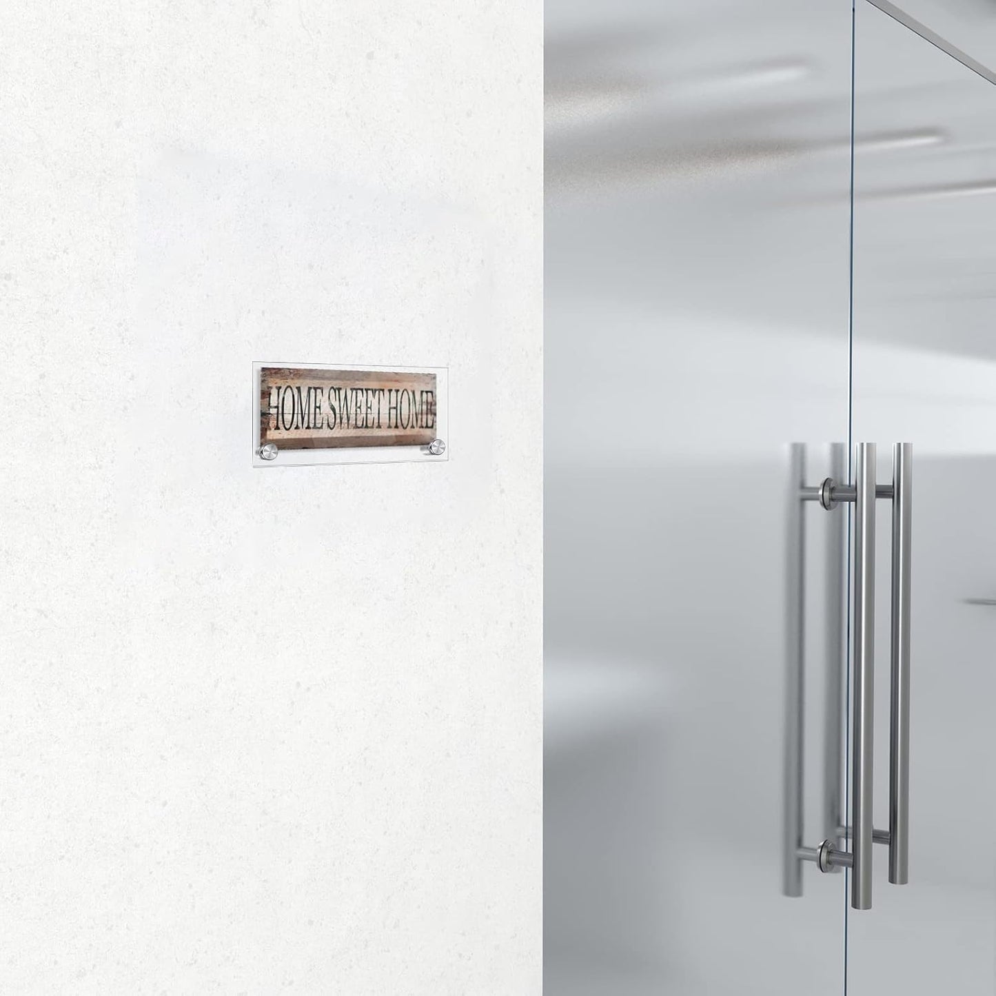 Demissle 4 Sets Clear Acrylic Wall Name Plate Holders Office Door Mount Name Plate Holder with Stainless Steel Standoff Screws for Office Home Store Restaurant (6 x 3 Inch)