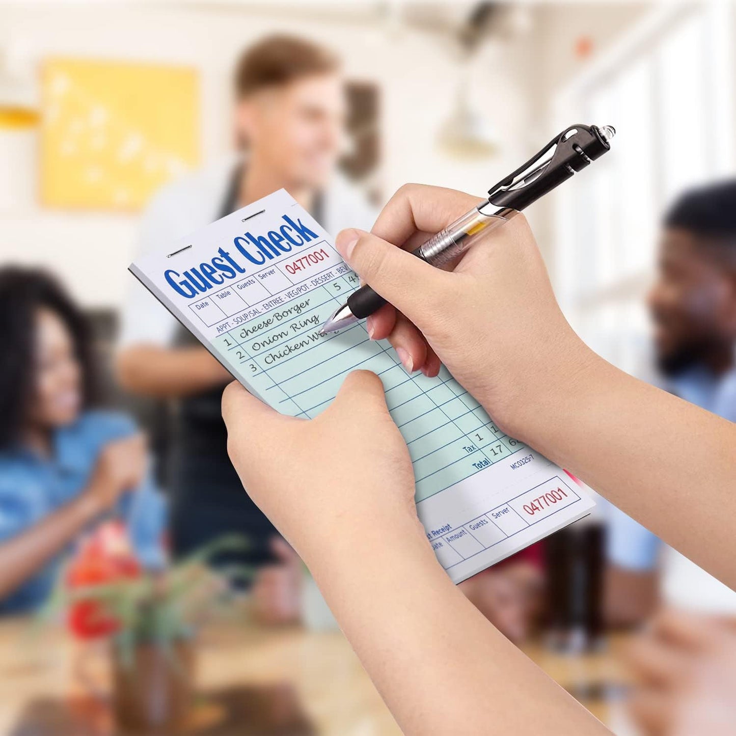 Batrical Guest Checks Server Note Pads 1000 Sheets Waitress Notepad for Restaurants (20 Books) 3.5" x 6.75" Per Ticket Book