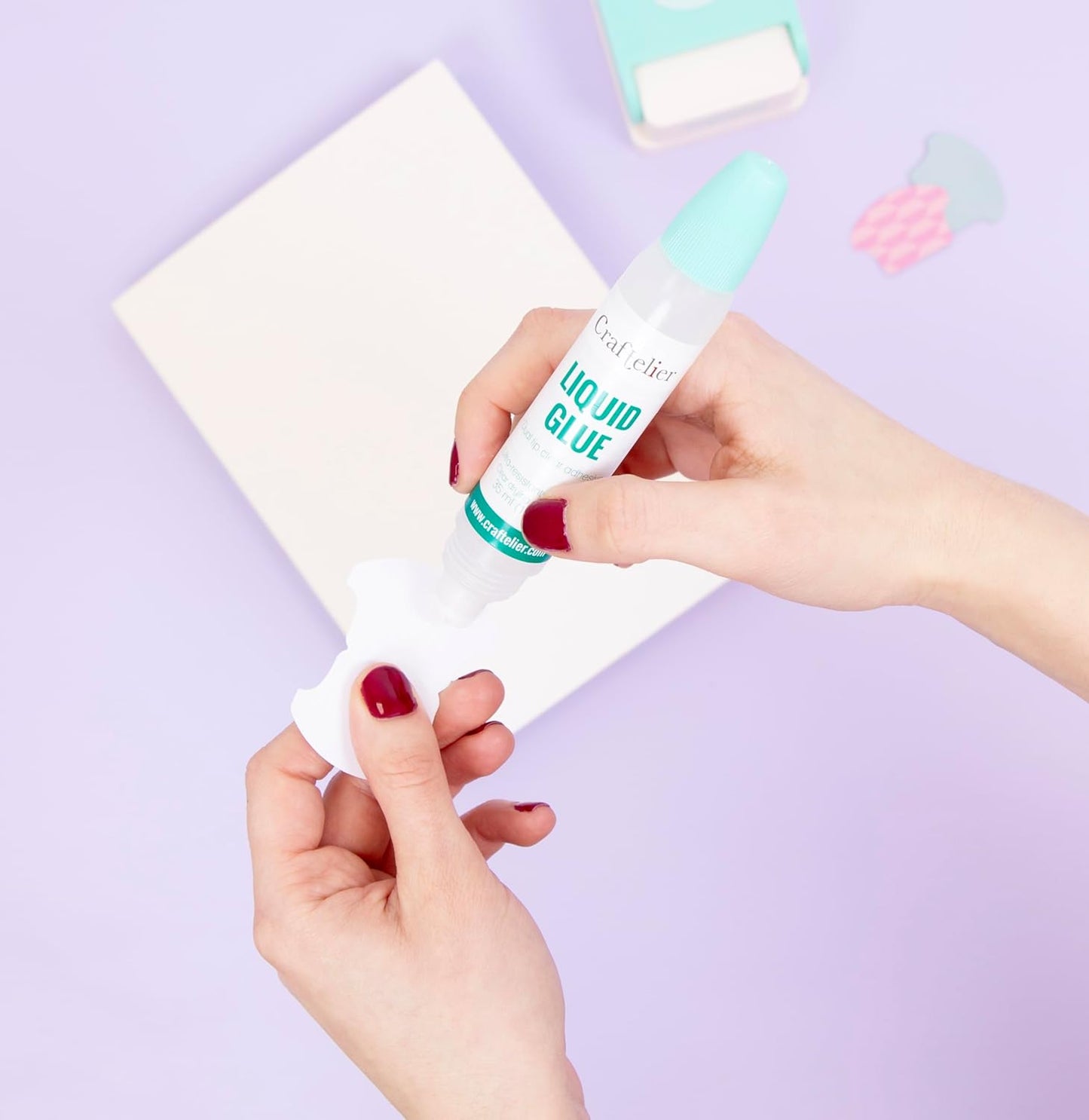 Craftelier - Multimaterial Rounded Tab Shaped Punch for Creating Custom Tabs on Craft Projects | Suitable for Many Materials | Tab Size 4 x 2.7 cm (1.6β x 1.1β) | Turquoise Color