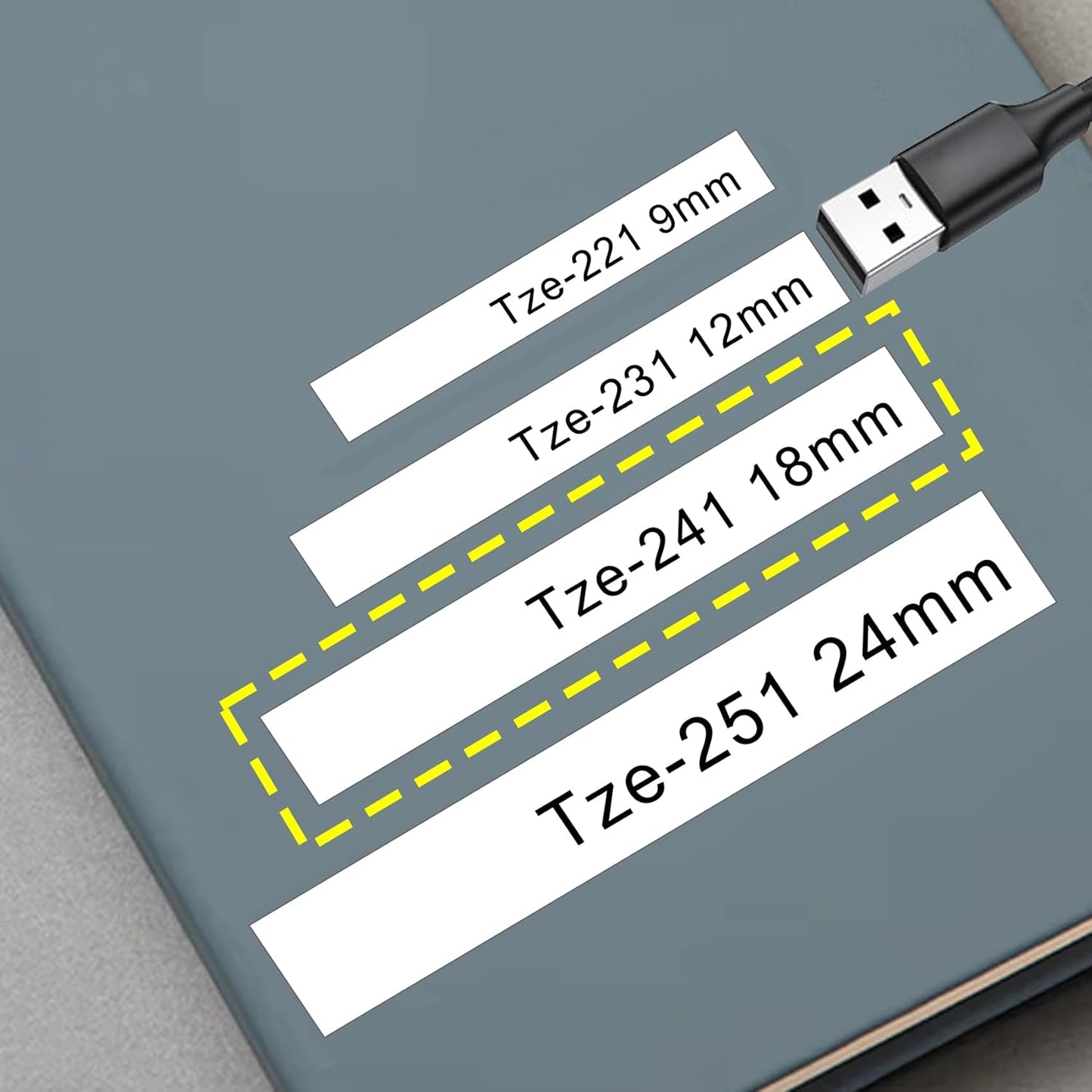 TZe-241 18mm 0.7 Laminated White Tape TZe Replacement for Brother TZe241 P Touch Label Tape 3/4, 18mm TZe Compatible with Brother Label Maker PT-D400 PT-D460 PT-D600 PT-P710BT, 3 Packs