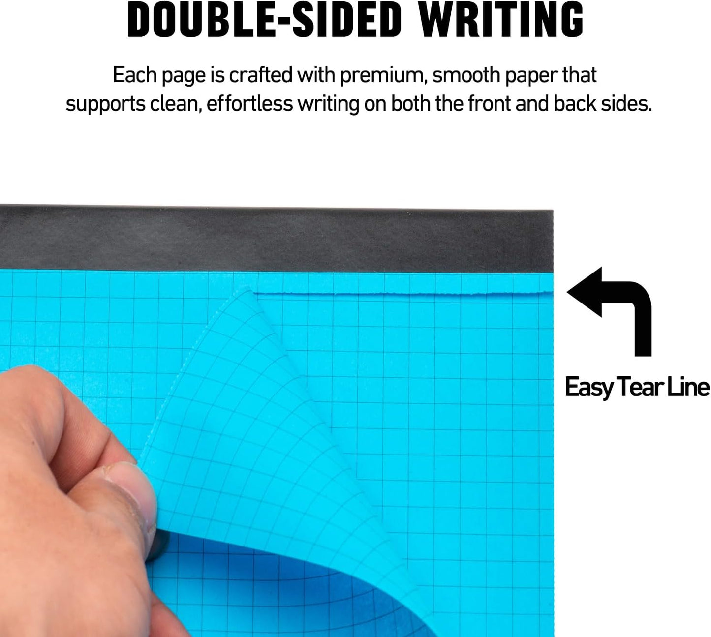 Colored Graph Paper Pad 8.5 x 11 Inches 7 Pack,30 Sheets Grid Notebook 4x4 Graph Ruled 7 Colors High Brightness Neon Pads Easy Tears Off 75 GSM/19 LB Paper for School,College,Office,Business