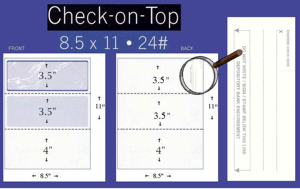 Compuchecks Check on Top Blank Check Paper - 500 Pack, Quick-Books & Laser Printer Compatible - Security Business Checks with Voucher - 8.5" x 11" Green Pinstripe