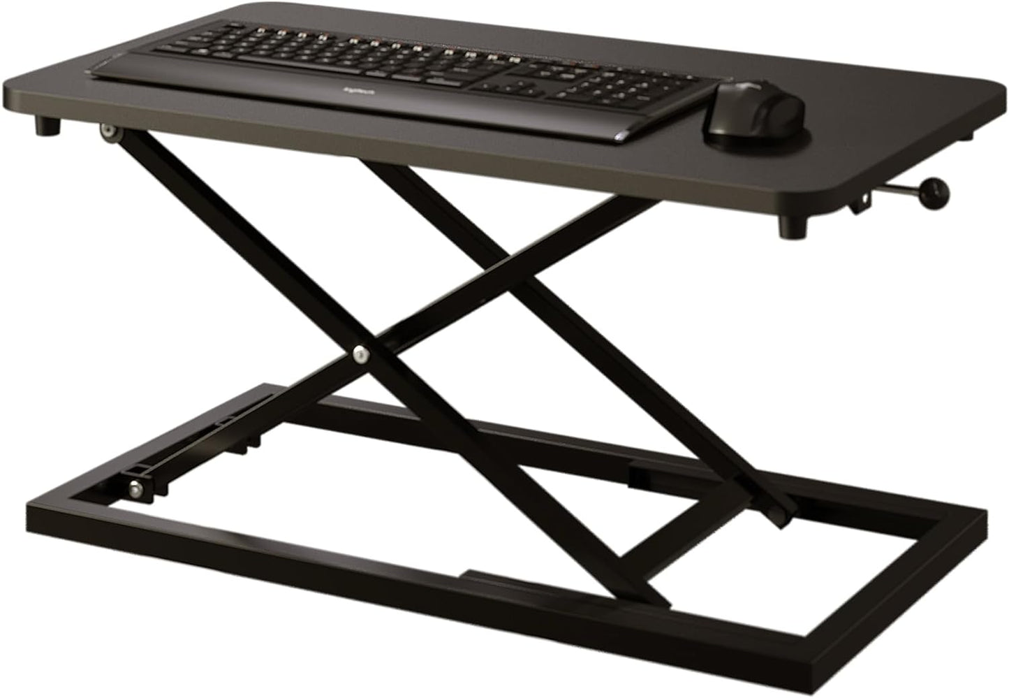 Decoholic Single 24 inch Scissors Lift Keyboard and Mouse Riser, Height Adjustable Standing Desk Converter for Ergonomic Sit Stand Workstations,suitable to hold large/small items (24inch, Black)