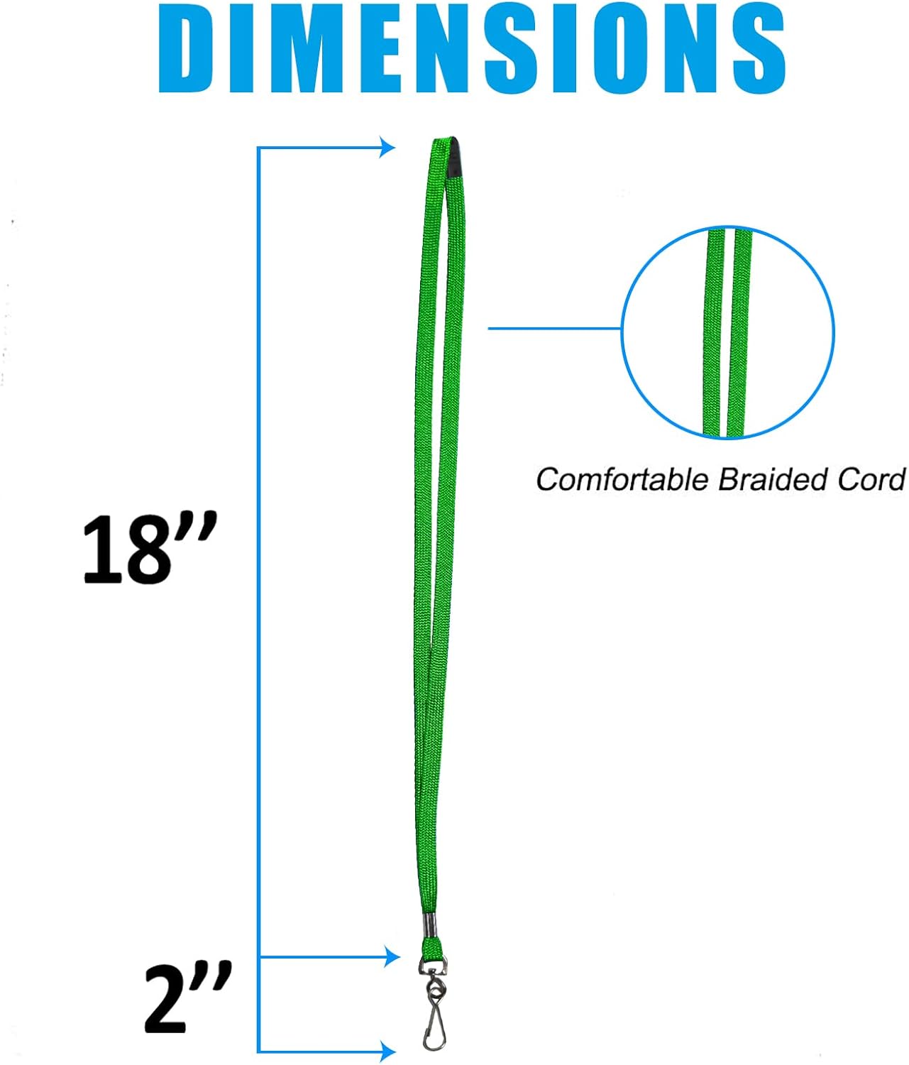 60 Pcs Breakaway Lanyards Safety Green Lanyard with Swivel J Hook Premium Bulk Flat Lanyards 36" for ID Name Badge Holder, ID Badges Cruise, School, Students, Coach, Festival and Hang Keys