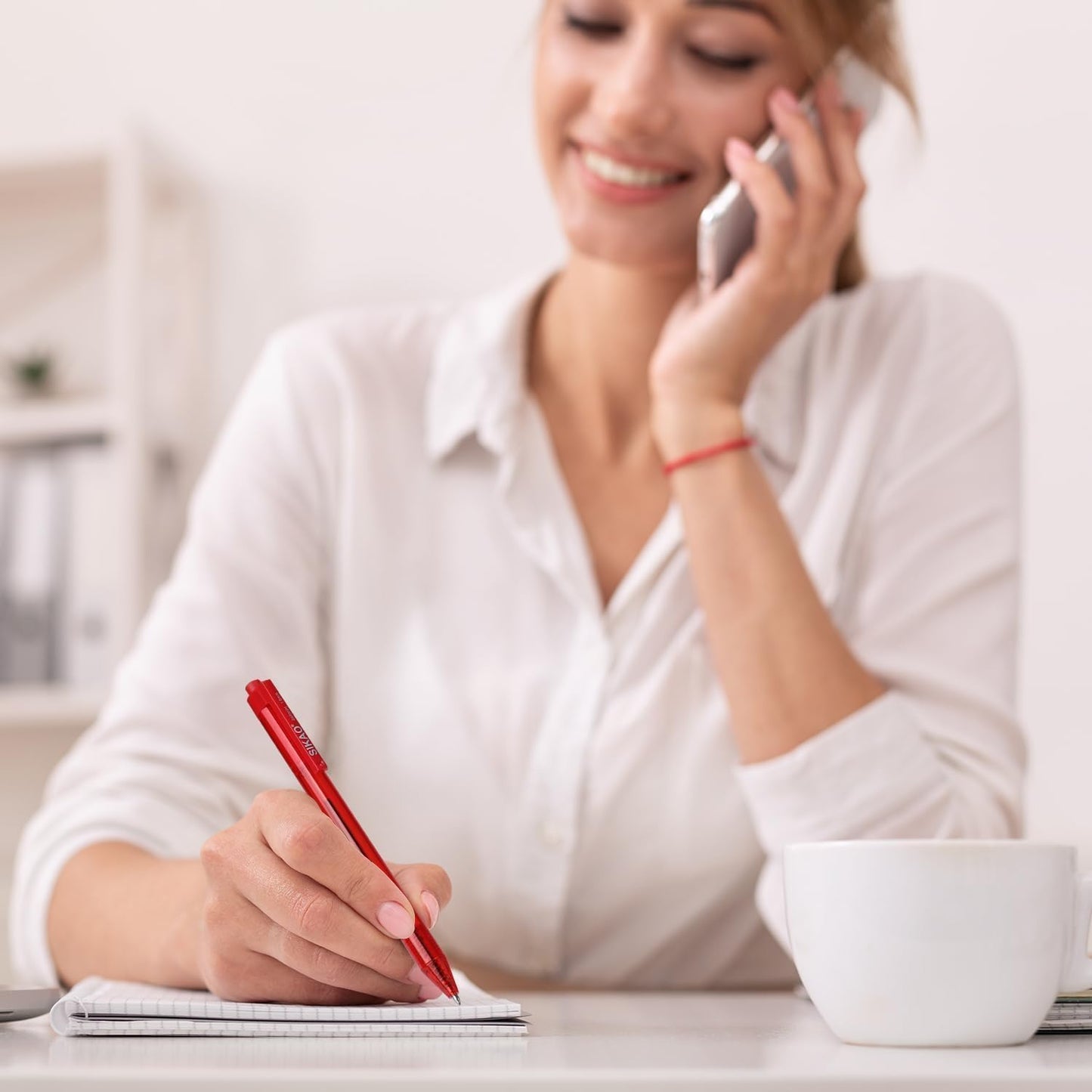 Red Pens | 16 Pack Retractable Ballpoint Pens Multipack | Red Ink Medium Point 1.0mm | Smooth Writing Ball Point Pens | School Office Supplies(Red Ink)