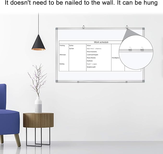 Dry Erase Board for Wall Aluminum Presentation Magnetic Whiteboard with Long Pen Tray, Wall-Mounted White Board for School, Office and Home (40"x30")