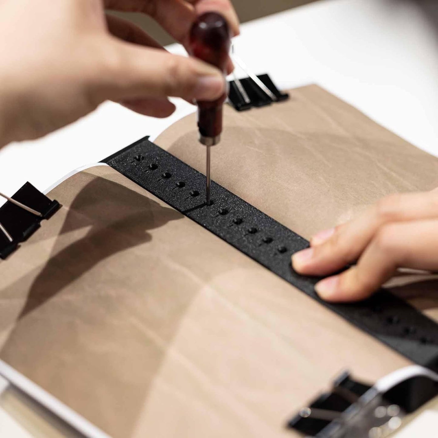 ARSTBETY Complete Bookbinding Kits for Beginners, Book Binding Starter Tool Supplies with Signature Punch Guide, Awl, 100ft Wax Thread, 7 Needles and Clips Thimble Ring