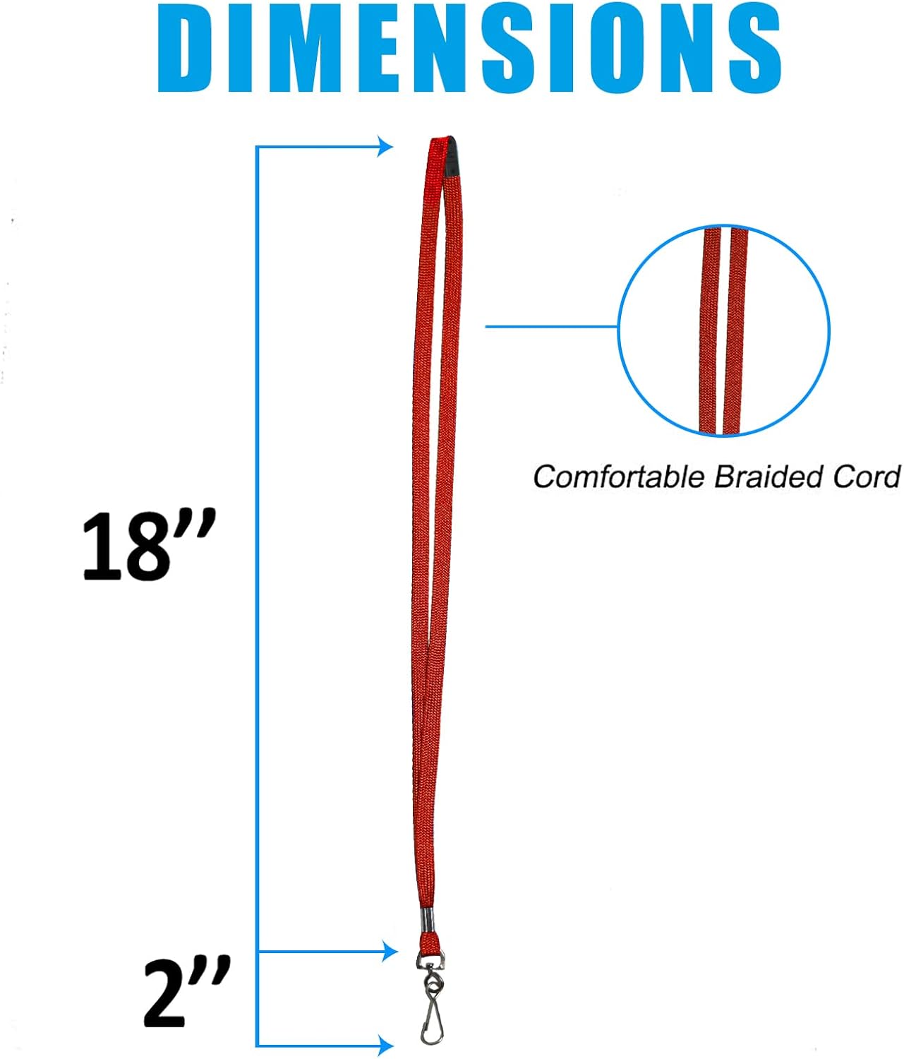 60 Pcs Breakaway Lanyards Safety Red Lanyard with Swivel J Hook Premium Bulk Flat Lanyards 36" for ID Name Badge Holder, ID Badges Cruise, School, Students, Coach, Festival and Hang Keys