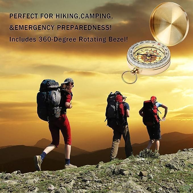 Camping Survival Compass Metal Compass Kids Compass for Hiking Camping Hunting Outdoor Military Navigation Tool