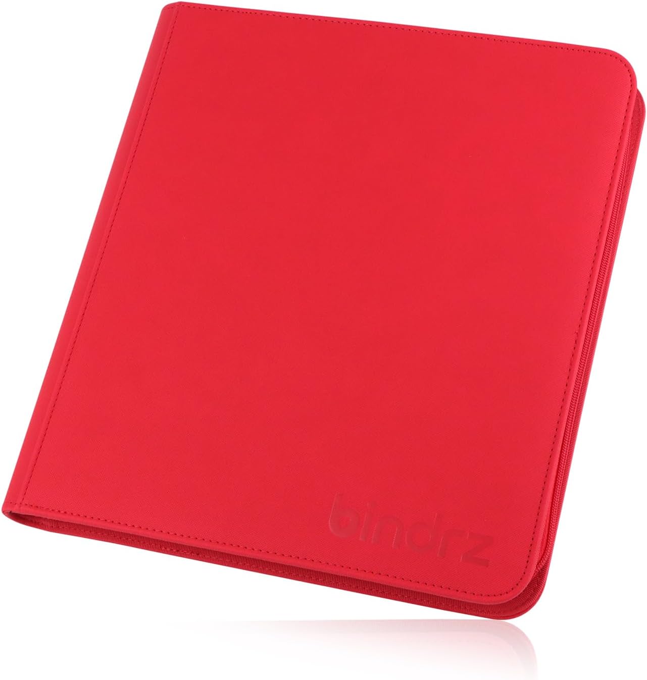 12 Pocket Zipper Binder for 480 Sleeved Trading Cards - Side Loading Pockets Album - Archival Safe Material and Compatible with TCG MTG and Sports Collectibles (Red)