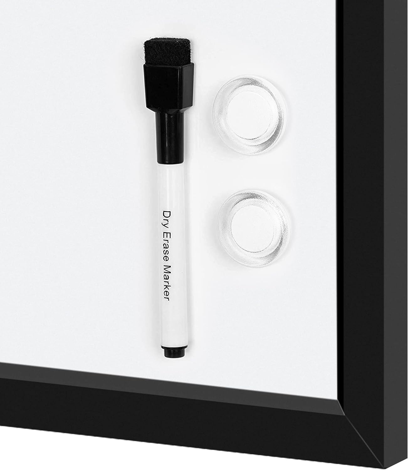 Amazon Basics Magnetic Dry Erase Whiteboard, 35"W x 23"H, Black Wooden Frame