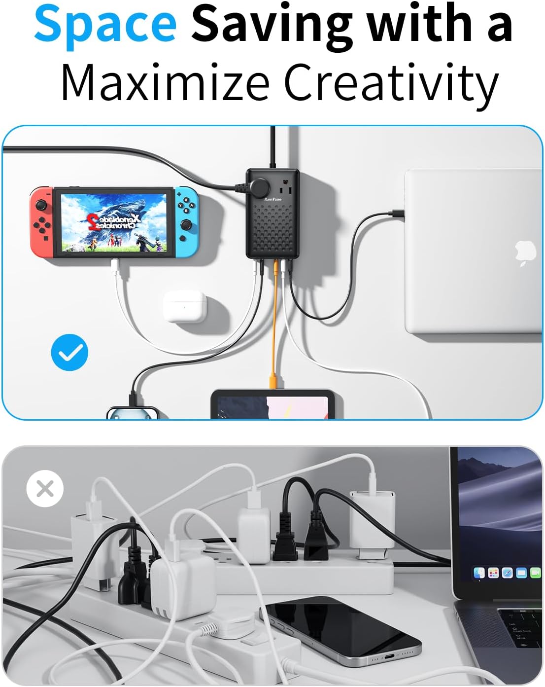 Charging Station 140W USB C Charger Block, Upgraded GaN III 8-in-1 Fast Charging Station Hub,PD 100W Laptop Charger Adapter Compatible with Compatible with MacBook Air/Pro,iPhone16/15,Galaxy S24 etc