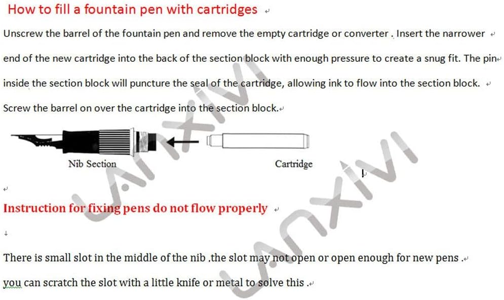 Jinhao Fountain Pen Blue Ink Cartridge International Standard 2.6mm Bore Diameter Ink Refill Set of 30 PCS