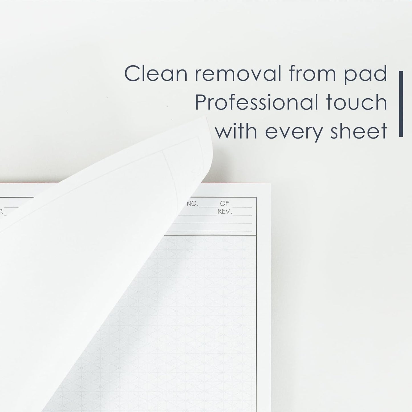 8.5" x 11" Isometric Graph Paper 50 Sheets Portrait - 0.25" Grid, Non-photo Blue, High Brightness, Drafting, Engineering, Art, 3D Design (1-Pack)