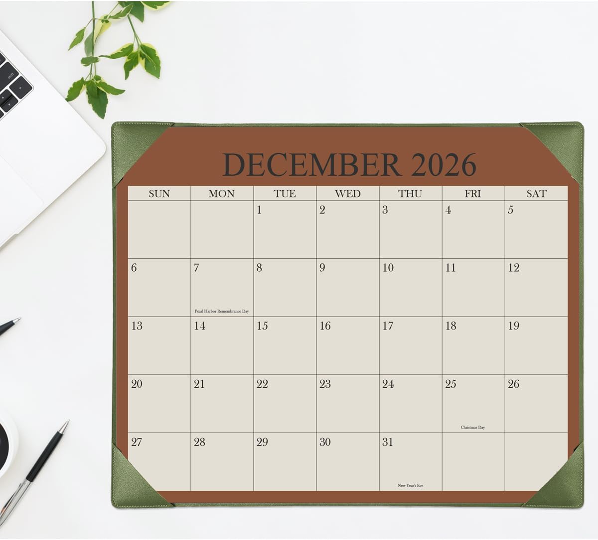 Desk Calendar 2025-2026 with Desktop Mat, 18 Month Small Desk Pad Calendar from September 2025 to December 2026, 8.5" x 11" Desk Pad Calendar 2025-2026 for Home, School Office, Cyan