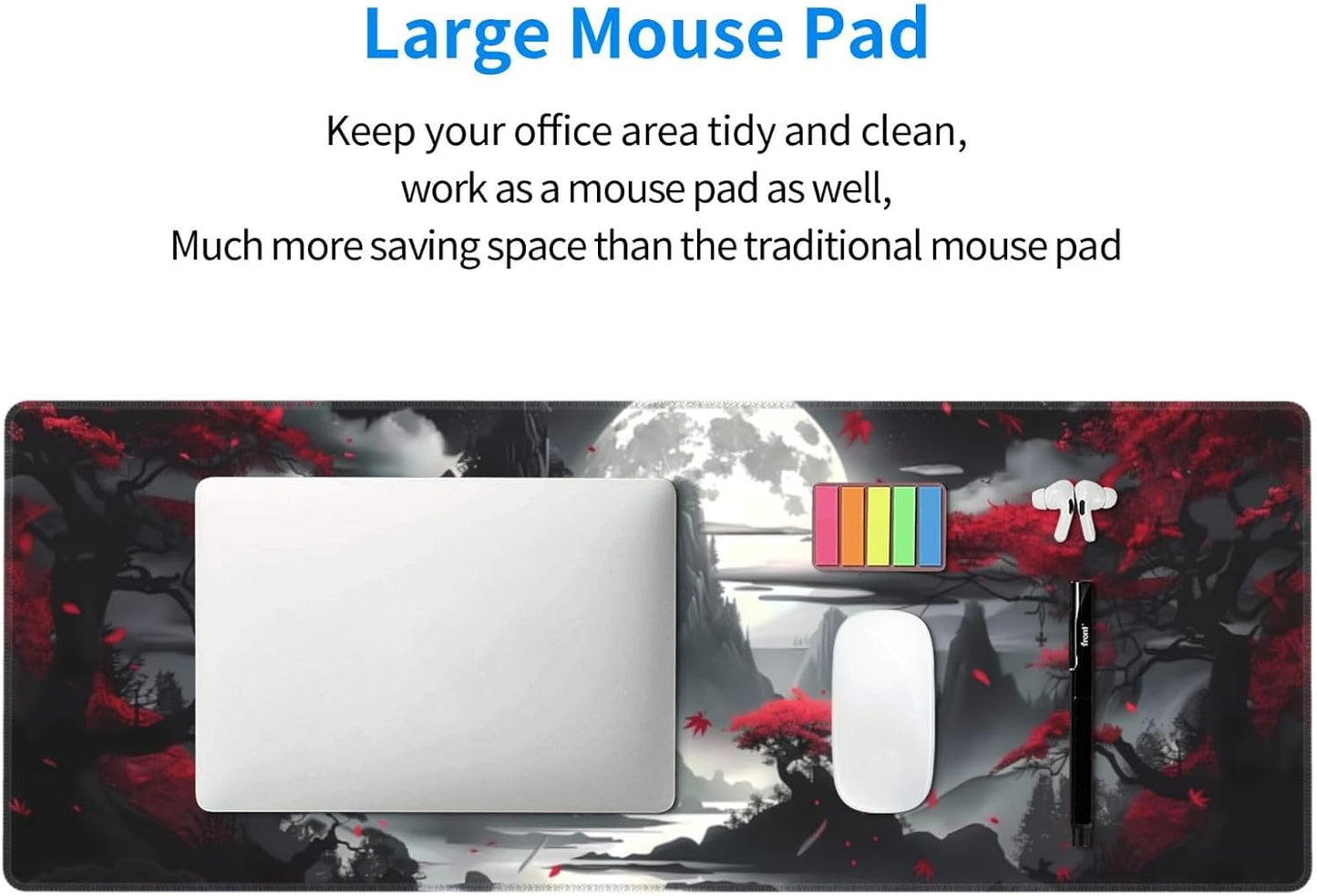 Gaming Mouse Pad Desk Pad,Extended Big Mouse Pad,31.5x11.8 Inch Long Computer Keyboard Mouse Mat Mousepad with 3mm Non-Slip Base and Stitched Edge for Gaming and Office⦠(Dark Canyon)