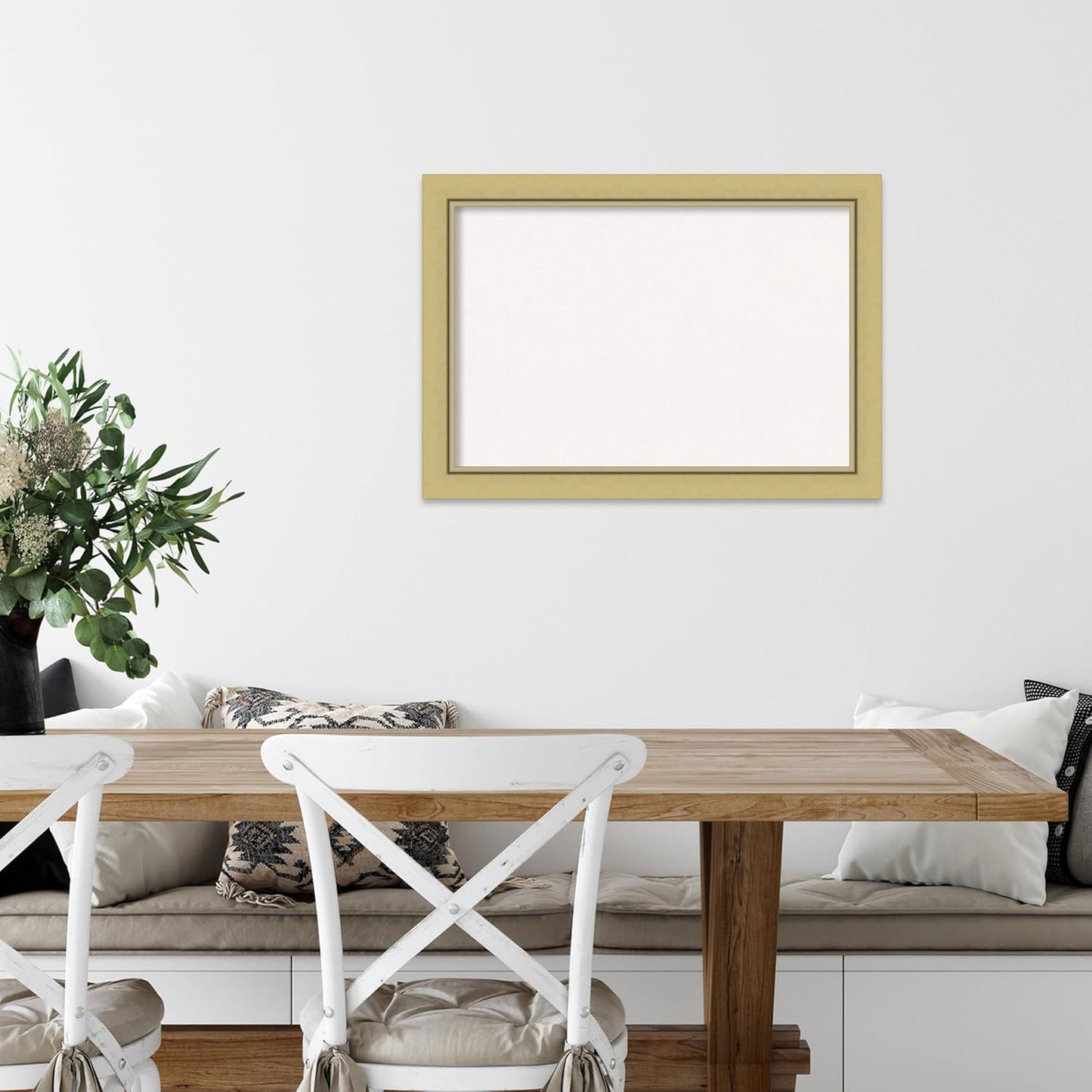 Amanti Art White Cork Board for Wall, 19x27 Vision Board with Gold Frame, Medium Corkboard Office Decor for Home Organization, Casual Corkboard Pinboard to display items for home organization