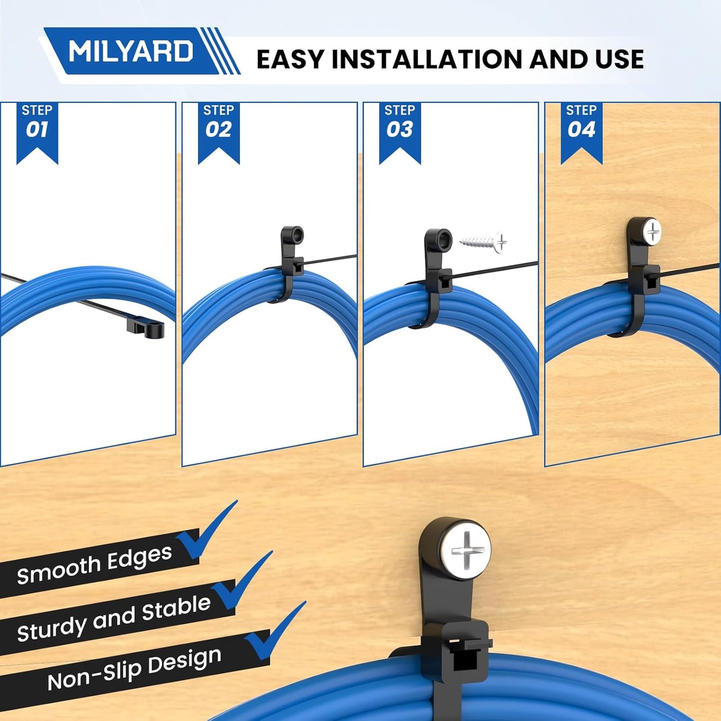 150 Pcs 12 inch Black Zip Ties with Screw Hole, 50LBS Plastic Ties with Screw Holes for Automotive, Fencing & Outdoor Wire Management
