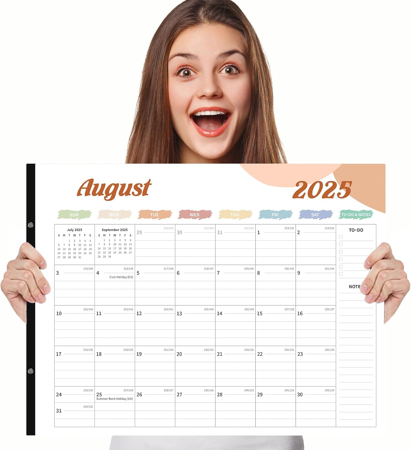 Desk Calendar 2025-2026, Desk Calendar Large 22x17, 18 Months Desk Top Calendar, From July 2025 to December 2026 with To Do & Notes, Holiday & Julian Date for Home, School & Office