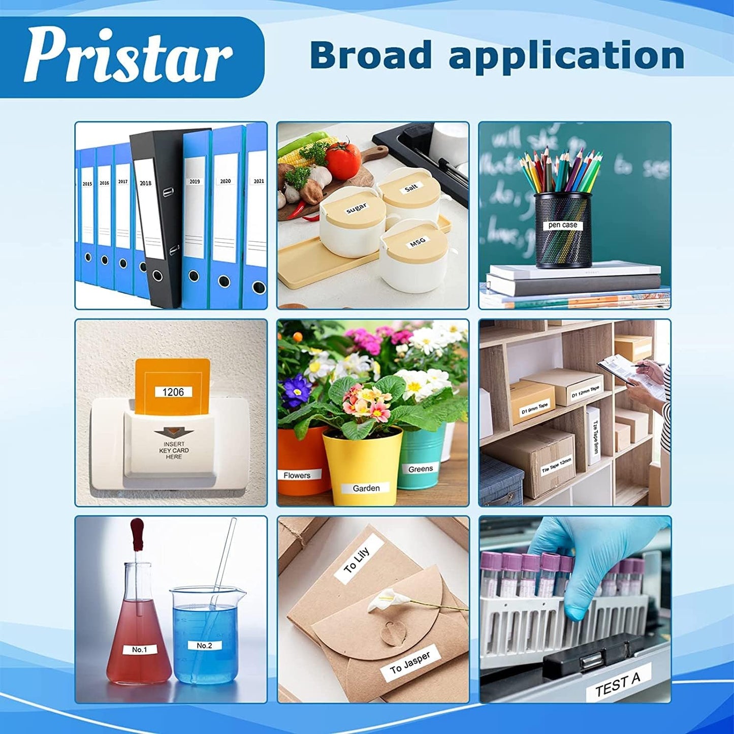 Pristar Compatible Label Tape Replacement for Epson LK-4WBN LK-4TBN LK-4LBP LK-4RBP LK-4YBW LK-4GBP 12mm 0.47" Work for Epson LabelWorks LW-300 LW-400 LW-500 LW-600P LW-700 Label Maker, 6-Pack