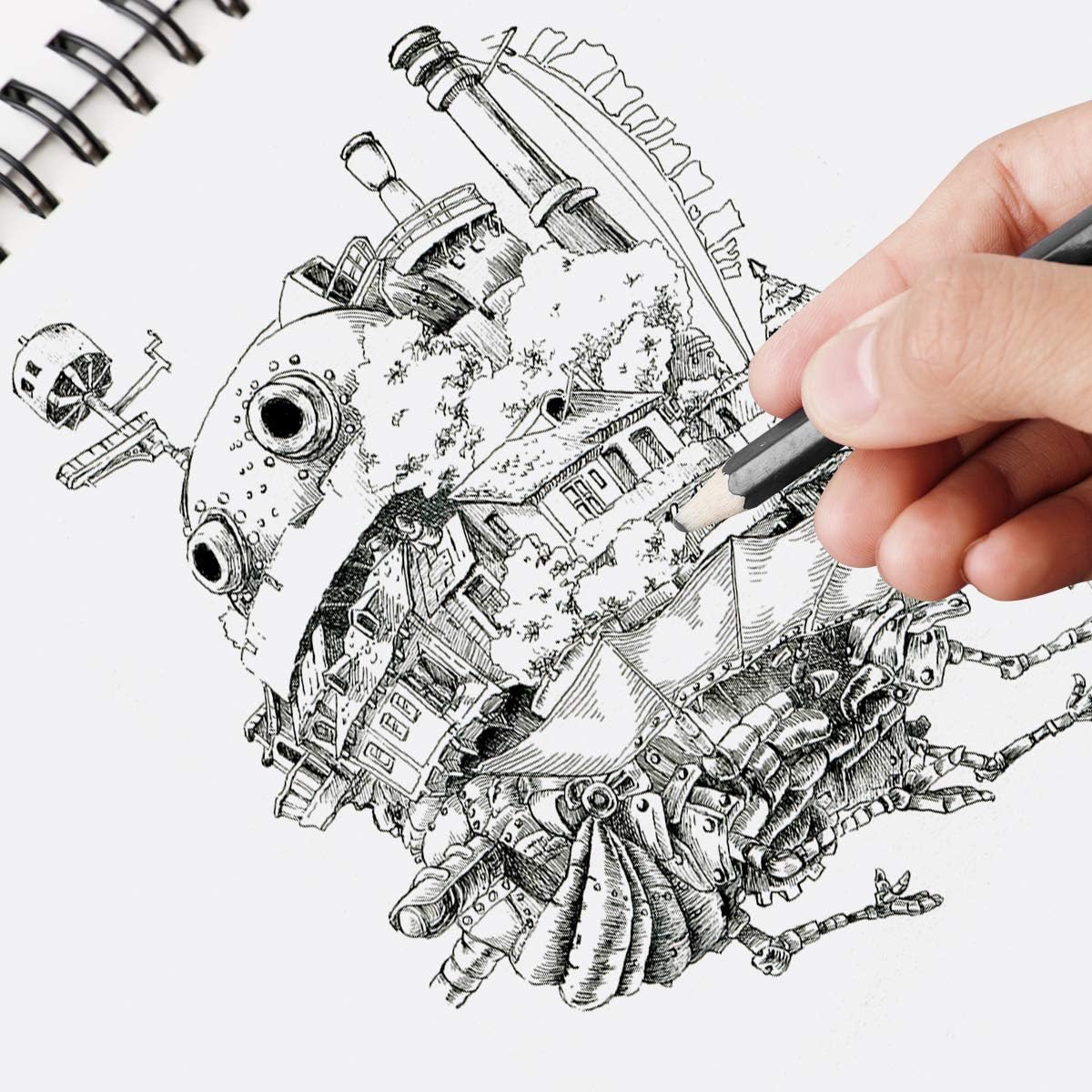 Bachmore Sketchpad 9X12 Inch (68lb/100g), 100 Sheets of TOP Spiral Bound Sketch Book for Artist Pro & Amateurs | Marker Art, Colored Pencil, Charcoal for Sketching