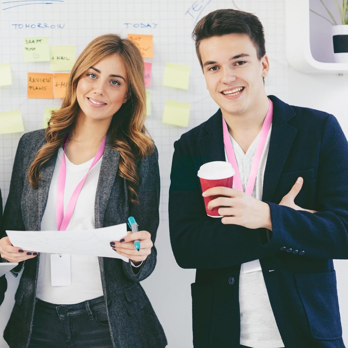 DE Breakaway Lanyards for Id Badges,Teacher Lanyard with with J-Hook Bulk Flat Lanyards for Name tag ID Badges Holder