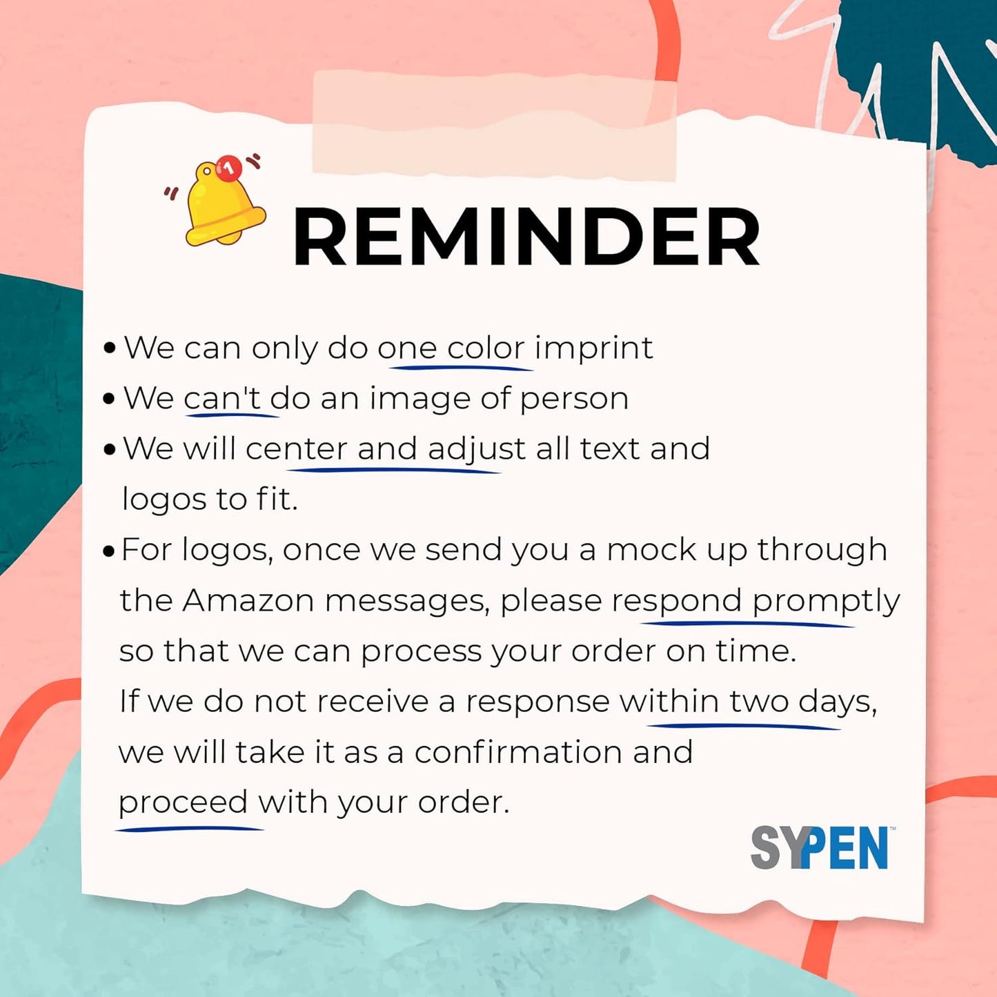 Personalized Stick Pens With your Custom Logo or Text-500 Pack Bulk-for Businesses, Parties, and Events, Custom Printed Slim Ballpoint Pens with Cap, Light Blue, Black Ink