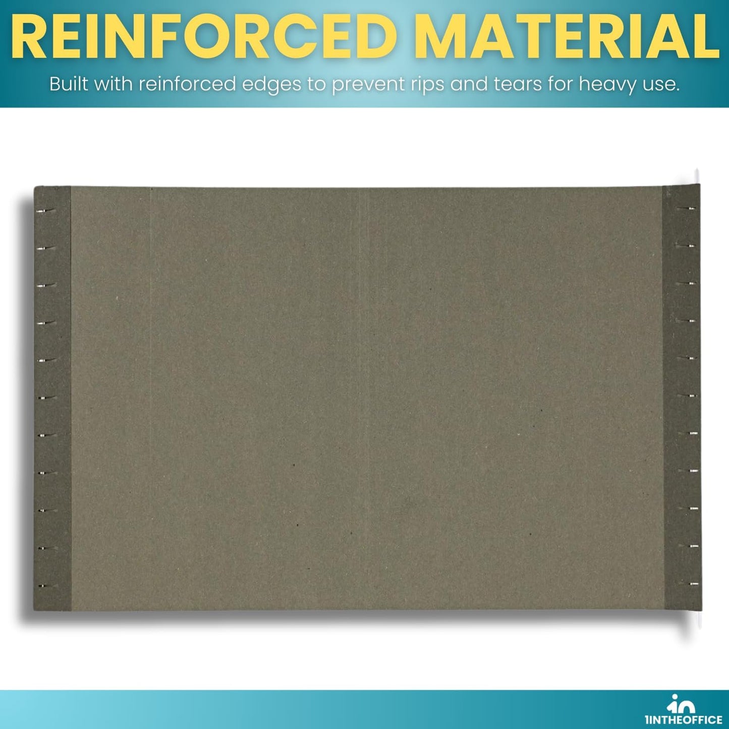 1InTheOffice Green Hanging File Folders Letter Size, Hanging Organizer File Folders, Green Hanging Folders, 1/3 Tabs, 11 pt, 50 Pack