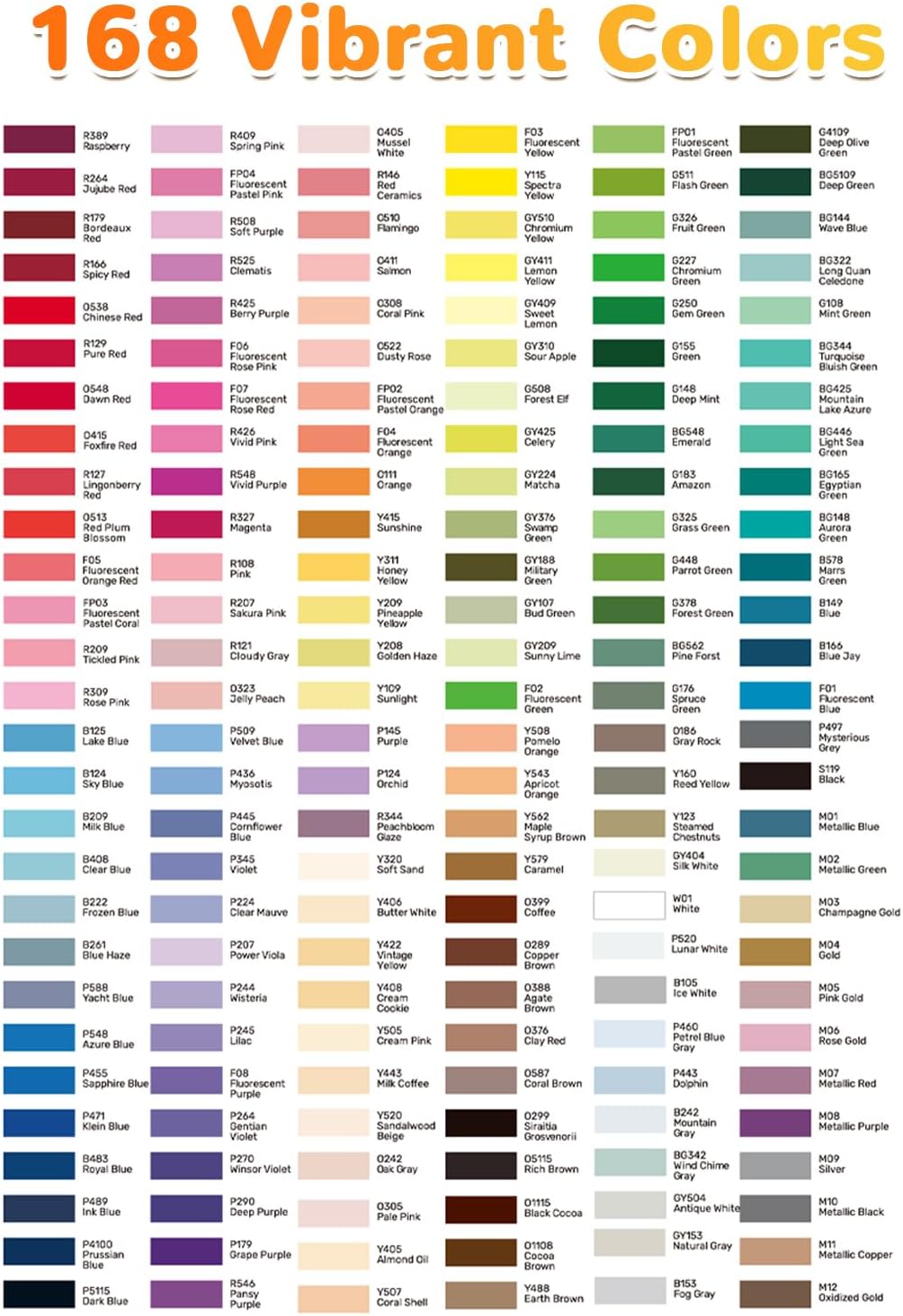 Automatic Ink Control Acrylic Paint Markers Brush Tip 168 Colors Acrylic Paint Pens Water-Based Acrylic Markers Set for Stone, Wood, Rock Painting, Canvas, Glass, DIY & Art Supplies