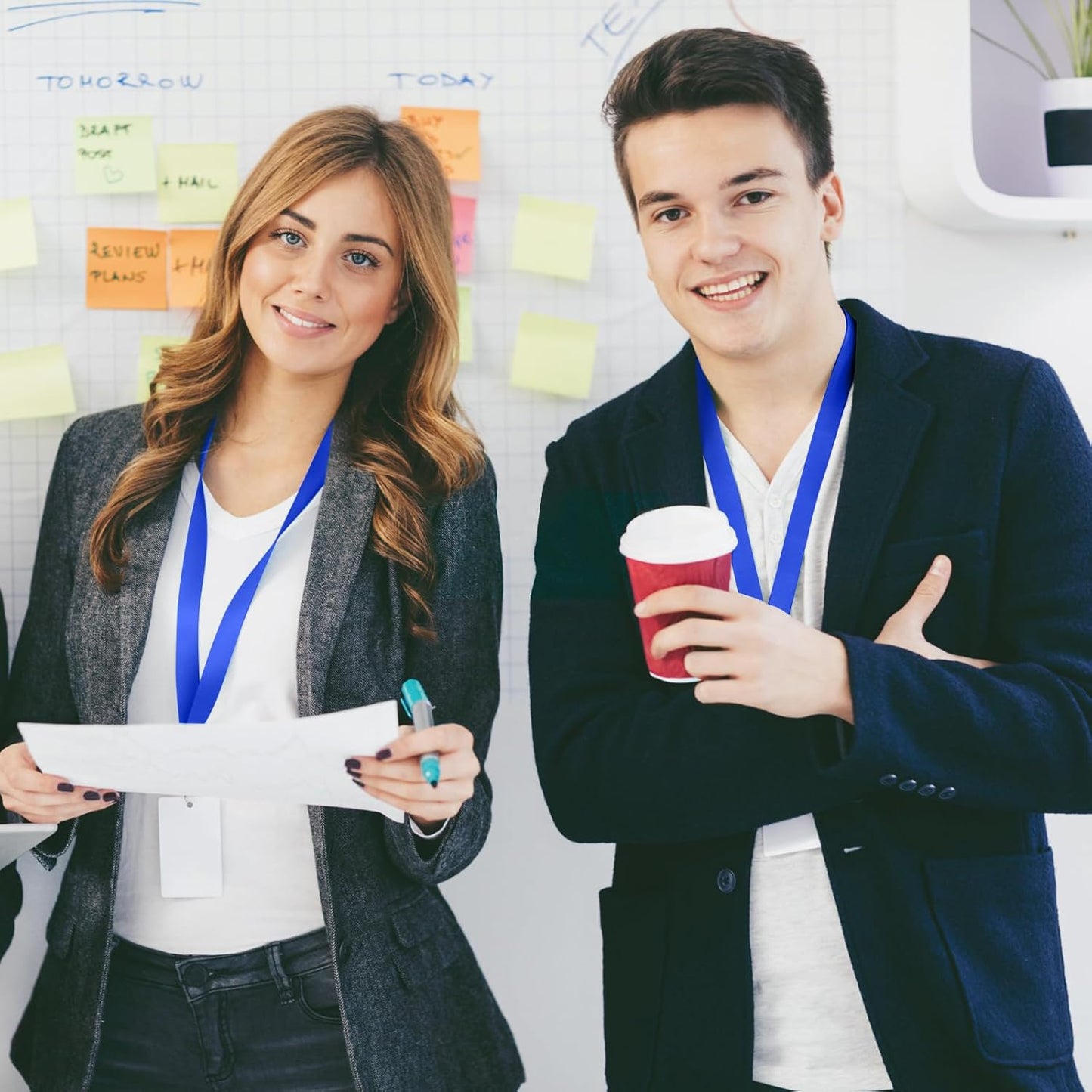 DE Breakaway Lanyards for Id Badges,Teacher Lanyard with with J-Hook Bulk Flat Lanyards for Name tag ID Badges Holder