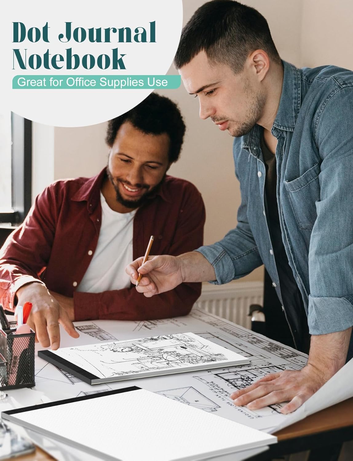 Dotted Journal Notepads 8-1/2 x 11, 3 Pack, Dot Journal Paper 8.5 x 11, Letter Size Large, Dotted Grid Note Pad for Planning Journaling, 70 GSM Pads of Paper, 1/5" Dots Writing Notes, 30 Sheets/Pad