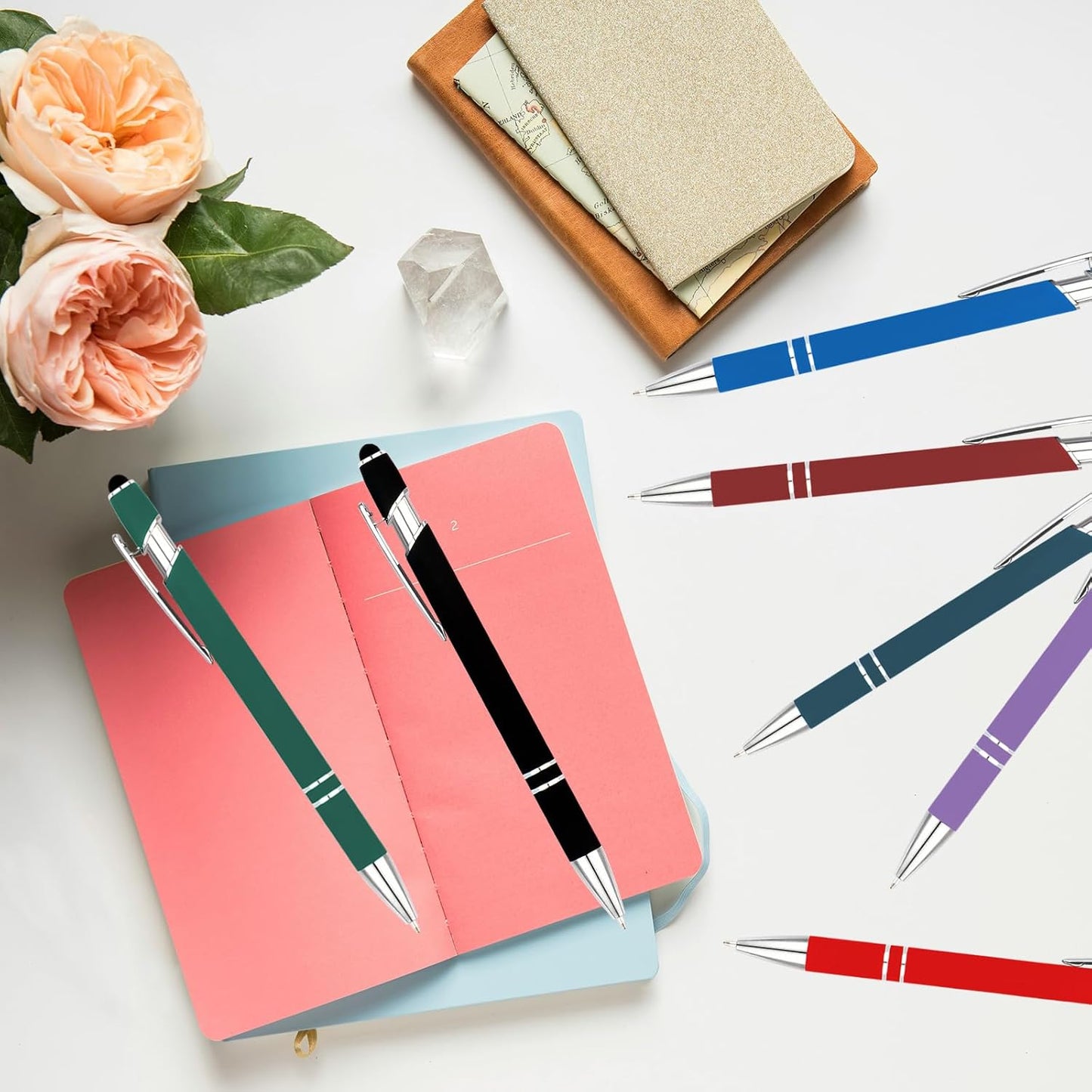 Personalized Pens with Name Logo or Message, Custom Free Engraving Metal Ballpoint Pen with Black Ink Customized Gift for Business, Graduation and Promotions (Blue)