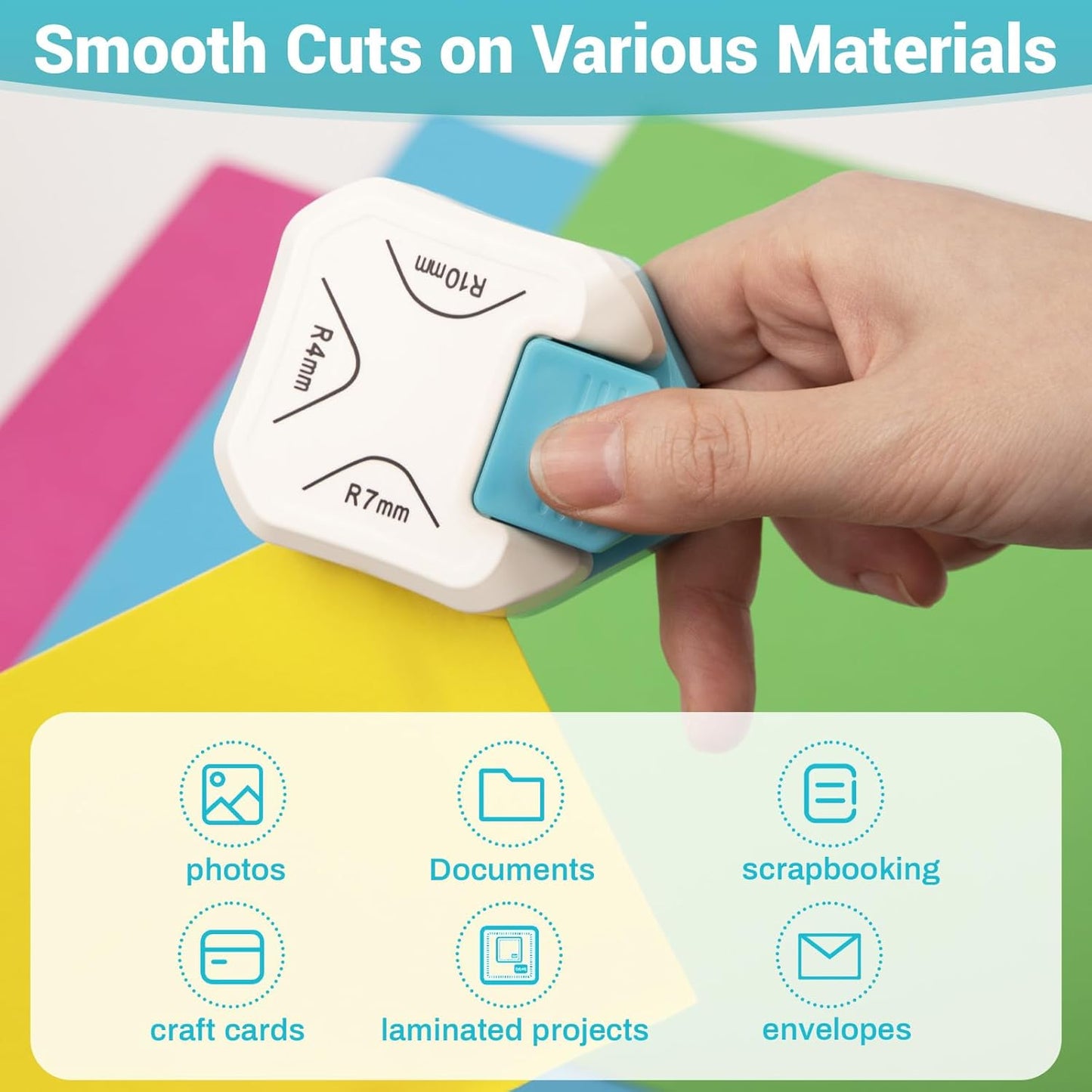 Corner Rounder Punch, Corner Cutter and Paper Punches for Crafting, Rounded Corner Punch for Journaling & Scrapbook Supplies, Card Making, Paper Crafts, Laminate, Cardstock, DIY Projects, Photo