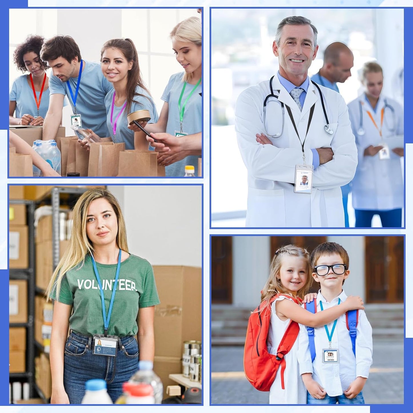 80 Pcs Breakaway Lanyard for Id Badges, 8 Color Breakaway Flat Badge Lanyards with Swivel J Hook Break Away Lanyards for Teachers Volunteers Student Team Activities