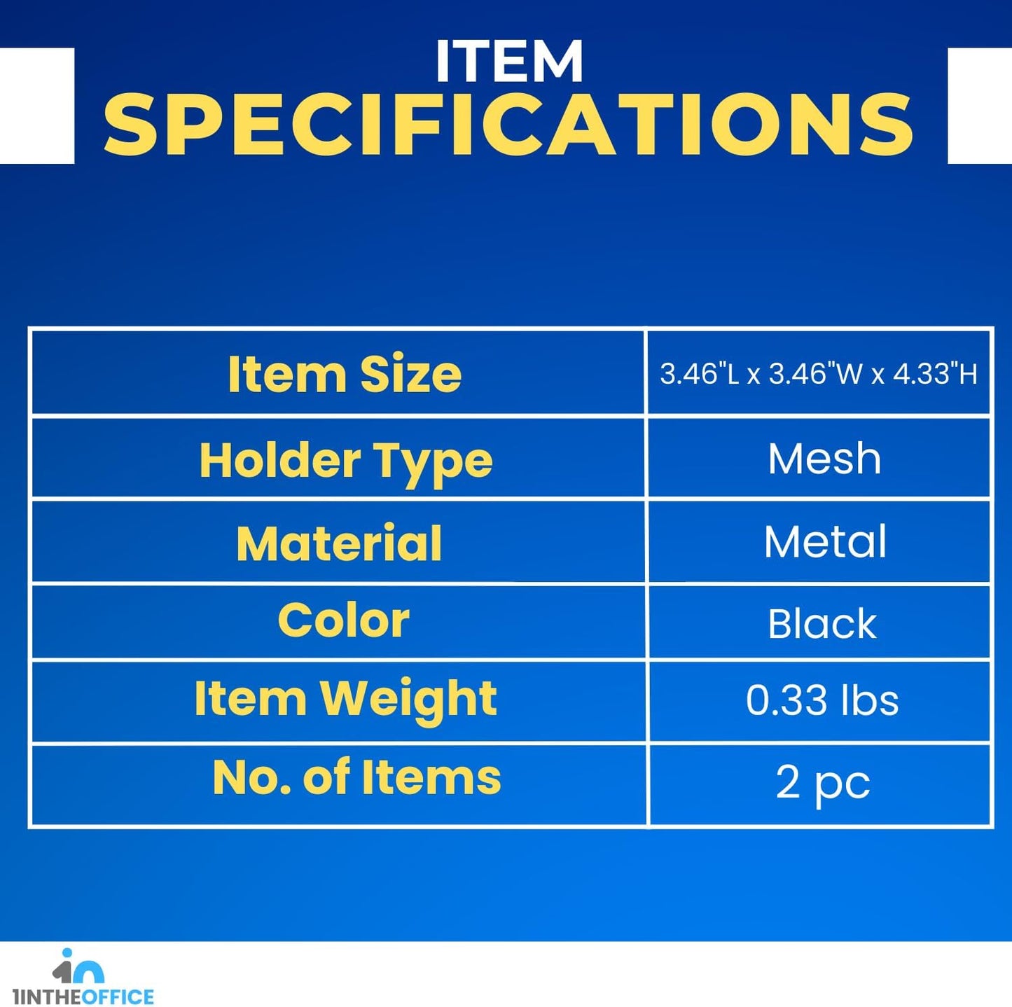 1InTheOffice Pen Holder Cup for Desk, Wire Mesh Cup, Pencil Holder Metal, Pencil Organizer Matte Black 3/Pack…